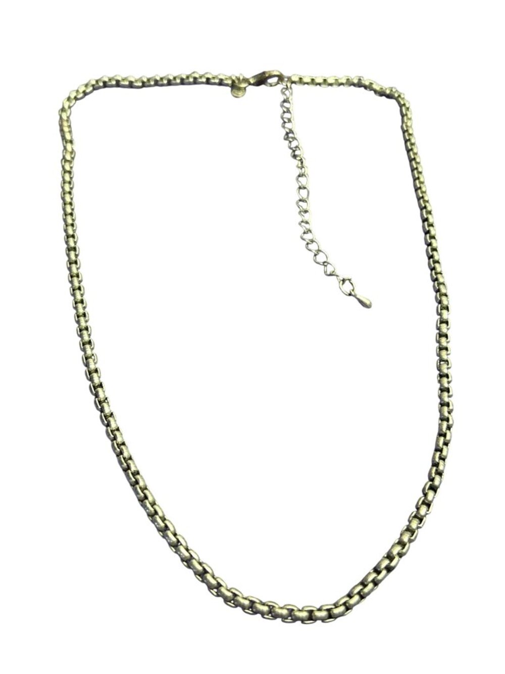 Vintage 90s Premier Designs Silvertone Box Chain Necklace 16 - 19 inches
